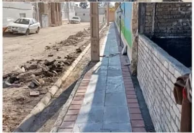 شروع عملیات پیاده روسازی وسنگ فرش  پیاده رو ضلع شرقی مدرسه باهنر(۱۵خرداد۳)