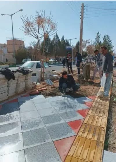 📷گزارش تصویری|  عملیات پیاده روسازی وسنگ فرش نبش کوچه امام موسی‌ صدر۱۹