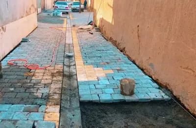 اجرای عملیات تایل فرش معابر شهری خیابان۱۷شهریور ۱۲