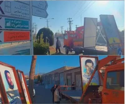 نصب تصویر شهید  غلامرضا توسلی فرشه با عنوان (شهید ارتش ) توسط شهرداری و شورای اسلامی شهر کاشمر