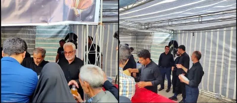 بازدید و پذیرایی  مهندس کوهسرخی شهردار کاشمر و ریاست محترم شورای اسلامی شهر کاشمر مهندس مراد زاده ازشرکت کنندگان در مراسم وبرپایی موکب شهدای خدمت شهرستان کاشمر واقع در مشهد مقدس در روز خاکسپاری شهید