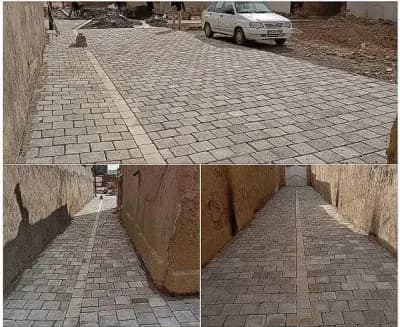 عملیات‌نصب تایل بتنی کوچه شهید ترابی ۳