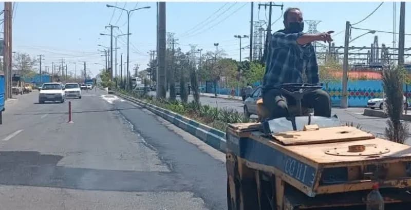 📷گزارش تصویری|  لکه گیری آسفالت بولوار ثامن