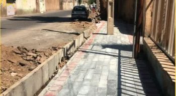 📷گزارش تصویری| ادامه ی عملیات سنگ فرش پیاده رو کوچه ۱۵خرداد ۵