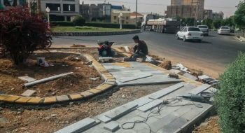 📸گزارش تصویری||  مراحل پایانی کف سازی وسنگ فرش بلوارمعلم