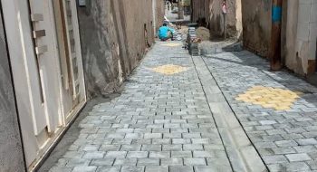 📸گزارش تصویری||  عملیات نصب جدول کانیووسط ونصب تایل بتنی کوچه ۱۷شهریور۴/۱