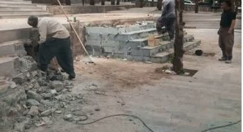 📸گزارش تصویری||  عملیات ساخت پله های ارتباطی ضلع غربی امامزاده سیدمرتضی(ع)