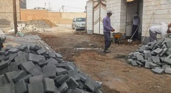 📸گزارش تصویری||  شروع عملیات نصب جدول کانیووسط ونصب تایل بتنی کوچه شهیدمدرس ۸