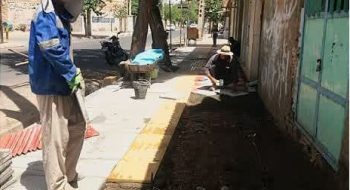 📸گزارش تصویری||  ادامه عملیات کف سازی پیاده روضلع جنوبی خیابان فاطمیه