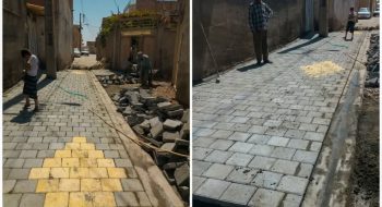 📷گزارش تصویری| ادامه عملیات نصب تایل بتنی کوچه فاطمیه ۱۵