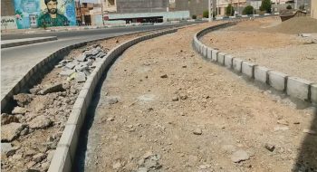 📷گزارش تصویری|  اتمام عملیات‌نصب جدول حاشیه میدان ملک الشعراء بهار