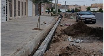 📷گزارش تصویری|  عملیات نصب جدول خیابان ایثارگران
