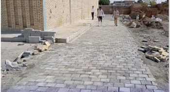 عملیات‌نصب تایل بتنی کوچه سلطانیه ۷ کنار سوله ورزشی