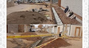 عملیات‌نصب جدول کانیوبغل کوچه شهید باقری ۱۶