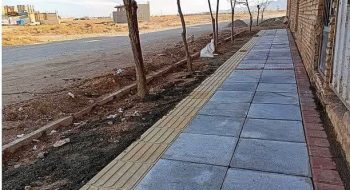 عملیات کفسازی وموزاییک فرش پیاده روضلع جنوبی خیابان ایثارگران