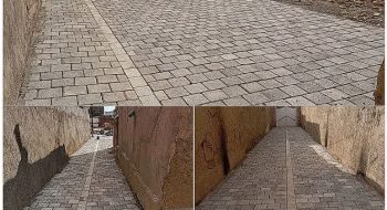 عملیات‌نصب تایل بتنی کوچه شهید ترابی ۳