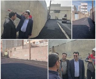 بازدید مهندس کوهسرخی شهردار کاشمر به همراه مهندس زاده حسین معاونت دایره عمران از اجرای عملیات بزرگ “نهضت آسفالت” انتهای خیابان امام ۴