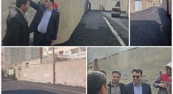 بازدید مهندس کوهسرخی شهردار کاشمر به همراه مهندس زاده حسین معاونت دایره عمران از اجرای عملیات بزرگ “نهضت آسفالت” انتهای خیابان امام ۴