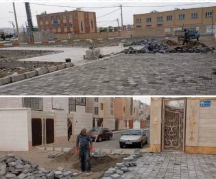 ادامه عملیات اجرایی تایل بتنی ۱۴ معصوم ۱۲