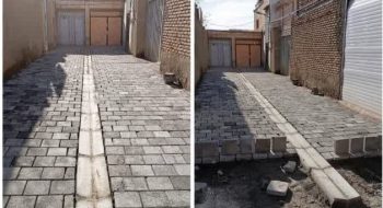 شروع عملیات تایل فرش کوچه شهیدمدرس ۳ بن بست اول سمت راست