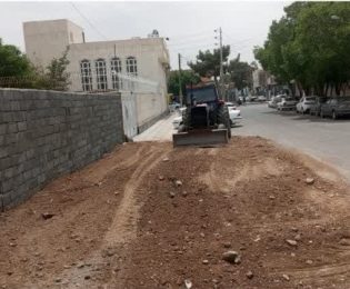 زیرسازی محل عقب نشینی خیابان مدرس ۹