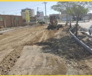 زیر سازی و مخلوط ریزی پیاده رو میدان معلم